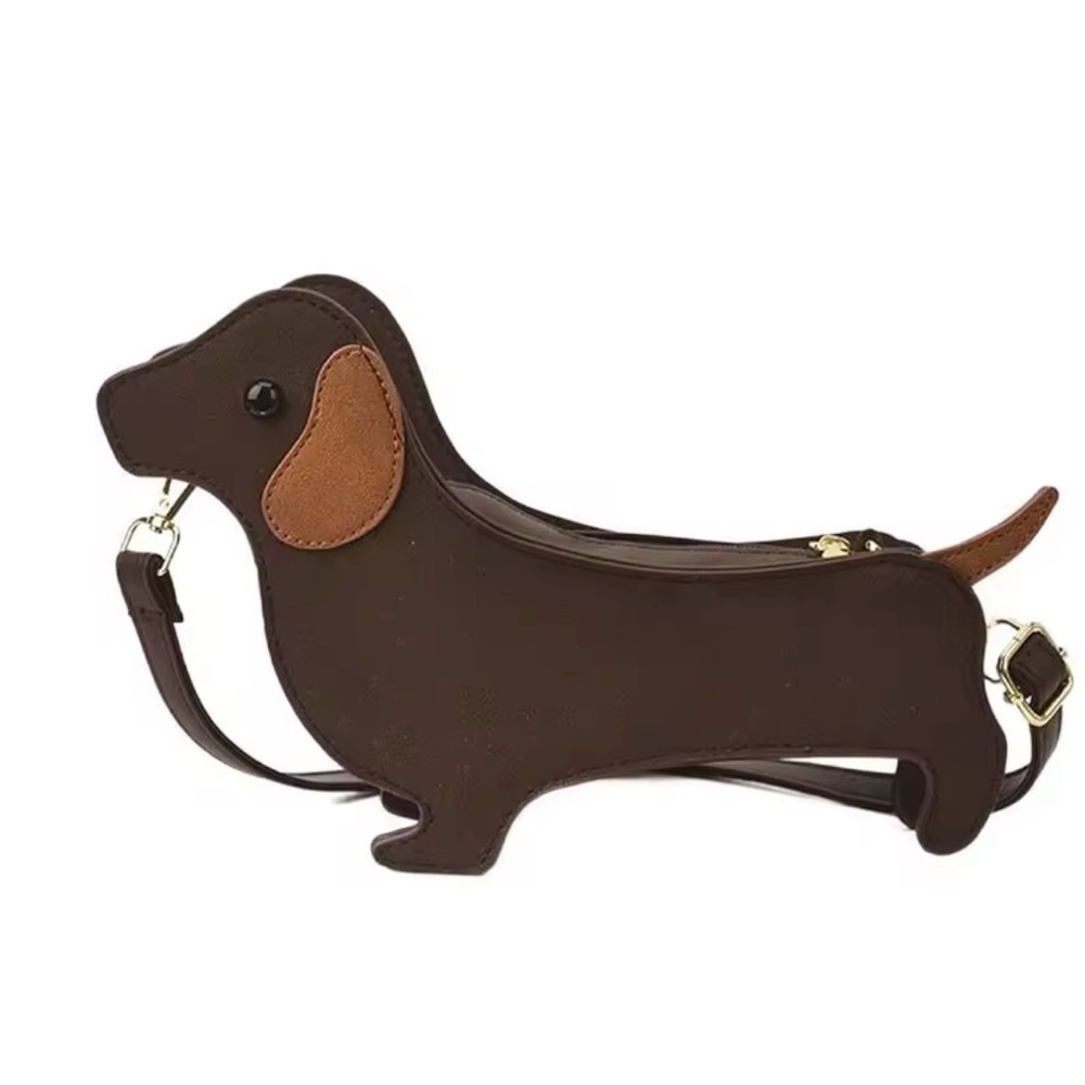 Brown faux leather Dachshund Dog Women’s Handbag Sz S